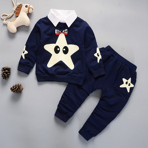 Long Sleeve top with Star & Pants Set