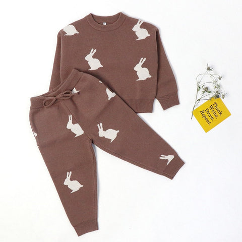 Knit Set Brown Bunny