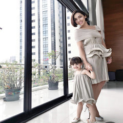 Curl Edge Pleated Tube Dress