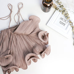Curl Edge Pleated Tube Dress