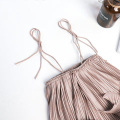 Curl Edge Pleated Tube Dress